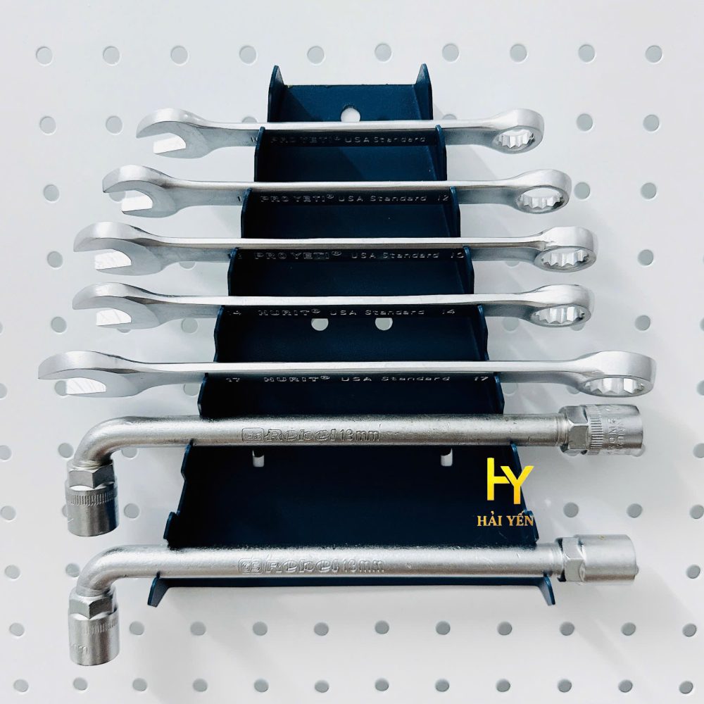 Giá treo cờ lê, Khay treo cờ lê, Móc treo dụng cụ cơ khí gắn bảng Pegboard, khay treo dụng cụ đồ nghề